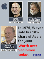 In 1976, Ronald Wayne was a co-founder and 10% shareholder of Apple Computer. He sold his stock for $800 to buy a riding lawnmower.